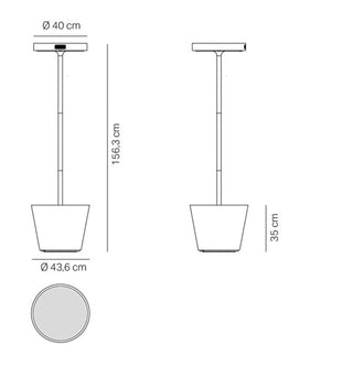 Prijenosna solarna podna LED lampa Zafferano Poldina Reverso Solar L RF