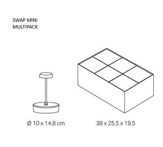 Zafferano Multipack set – 6 bežičnih prijenosnih lampi za ugostiteljstvo LED punjiva rasvjeta