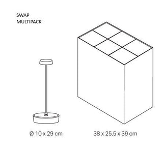 Zafferano Multipack set – 6 bežičnih prijenosnih lampi za ugostiteljstvo LED punjiva rasvjeta