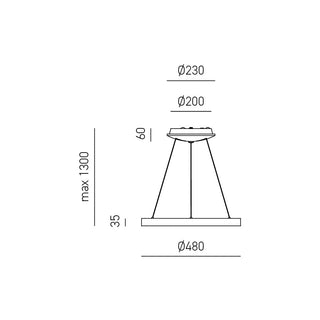 Luster Gea Luce Krizia SP fi 48 elegantni LED kolut za moderan interijer