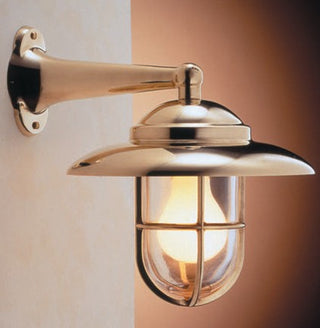 Vanjska zidna lampa Giesse 2060.L – Polirani mesing, nautički stil