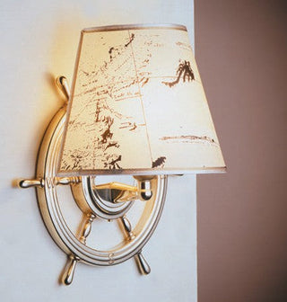 Zidna lampa Giesse 2215.LP – Polirani mesing nautički stil s pergament sjenilom