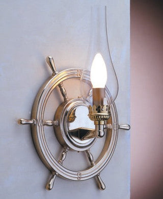 Zidna lampa Giesse 2235.LT – Polirani mesing nautički stil s prozirnim staklom