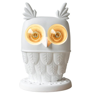 Stolna lampa Karman Ti‑Vedo – bijela keramička lampa sova