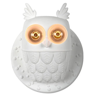 Zidna lampa Karman Ti‑Vedo – bijela keramička lampa sova