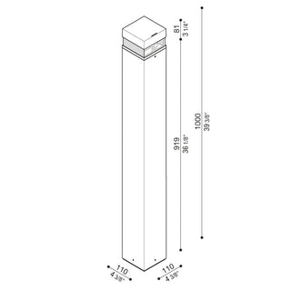 Vanjski LED stupić Lombardo Tok Q2L H1000 IP66