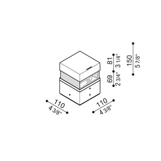 Vanjski LED stupić Lombardo Tok Q2L H150 IP66 za vrt i prilaze