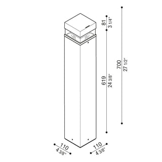 Vanjski LED stupić Lombardo Tok Q H700 IP66