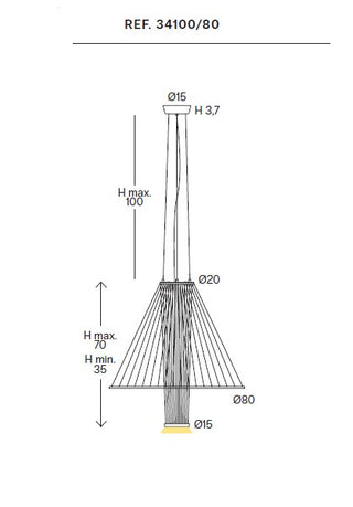 Luster Ole MEDUSA 100 cm  Podesiva viseća lampa od reciklirane užadi