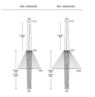 Luster Ole MEDUSA 200 cm  podesiva viseća lampa od reciklirane užadi