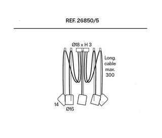 Luster Ole PACO Moderna i funkcionalna viseća lampa sa 5 metalnih sjenila