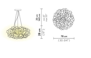Luster Slamp Clizia 78 cm bijeli dizajnerski luster Mama Non Mama