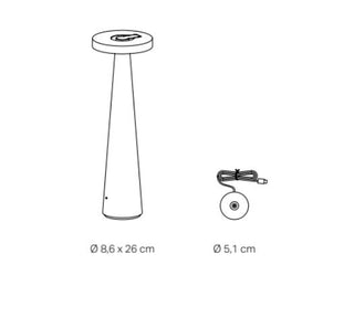 Prijenosna bežična LED stolna lampa Zafferano Angelina