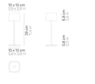 Prijenosna bežična lampa Zafferano Ofelia LED fi 10 h 29 cm