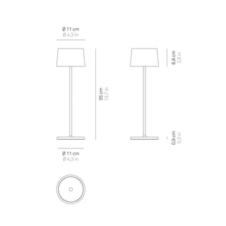 Prijenosna bežična lampa Zafferano Olivia LED fi 11 h 35 cm