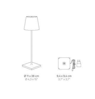 Prijenosna bežična lampa Zafferano Poldina LED fi 11 h 38 cm