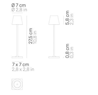 Prijenosna bežična lampa Zafferano Poldina micro LED fi 7 h 27,5 cm