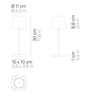 Prijenosna bežična lampa Zafferano Poldina mini LED fi 11 h 30 cm