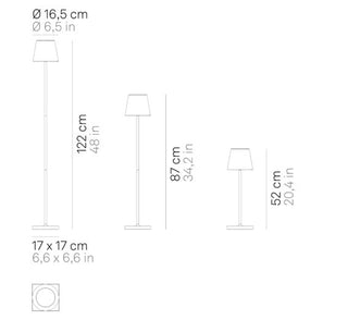 Prijenosna bežična podna lampa Zafferano Poldina L LED fi 17 h 122 cm