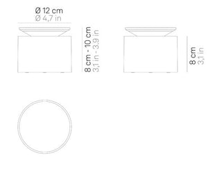 Prijenosna bežična lampa Zafferano Push up LED fi 12 h 8,3 cm