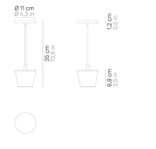 Prijenosna bežična lampa Zafferano Poldina Reverso LED Ø 11 h 35 cm