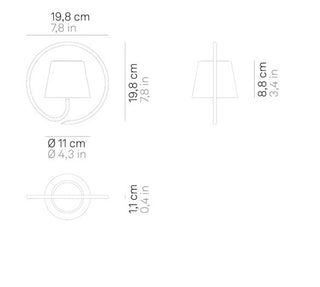Bežična Punjiva Visilica Zafferano Poldina fi 19.8 cm – Prijenosna Baterijska Lampa