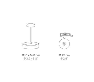 Prijenosna bežična lampa Zafferano Swap mini LED fi 10 h 14,8 cm