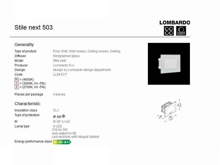 Vanjska ugradna svjetiljka Lombardo Stile next 503 6 LED 3W Cijena