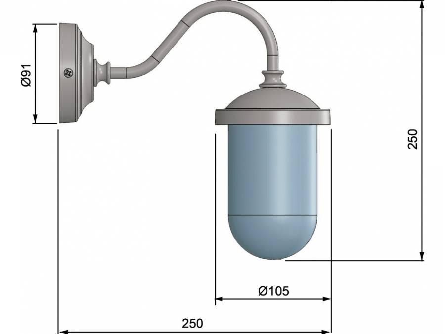 Zidna svjetiljka Laura Suardi 2326.L E27 - polirani mesing Cijena